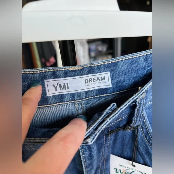 NEW With Tags YMI Dream Authentic Denim 90’s Wide Leg High Waisted Jeans 1 of 2 - Picture 8 of 15